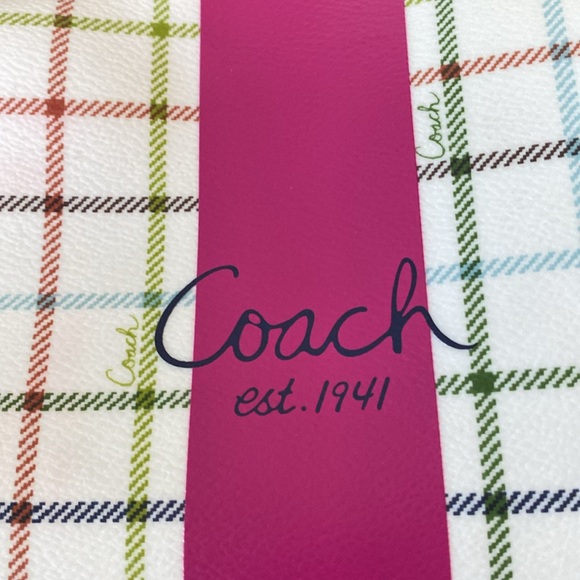 BNWT Tat Top Pink Handle Crossgrain Leather and Coated Canvas Coach Mini Bag - Picture 7 of 13